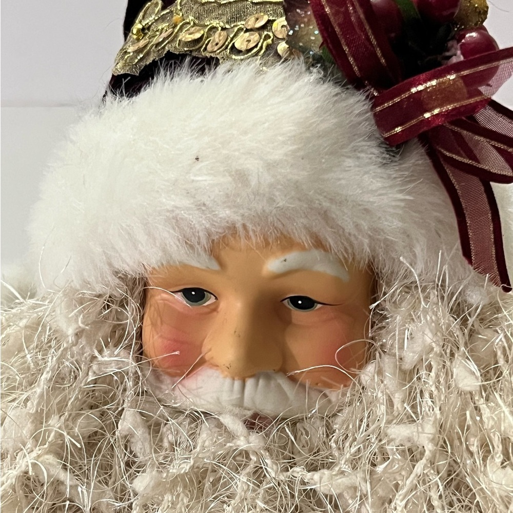 Santa Claus Decor with Velvety Hat, Christmas Holiday Decor